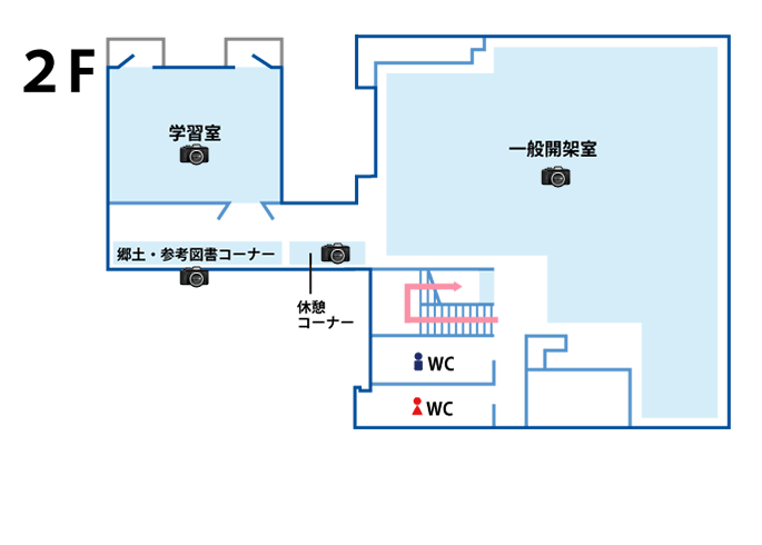 ひたちなか市立那珂湊図書館2階フロア図 ひたちなか市立那珂湊図書館2階フロア図