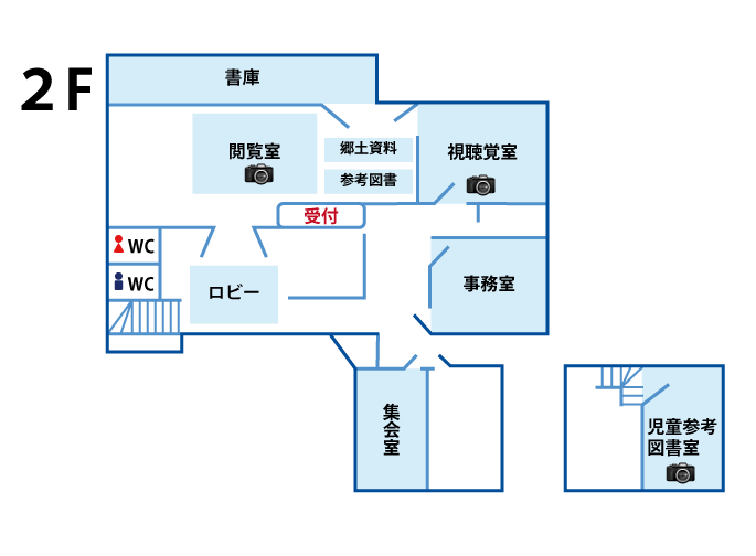 ひたちなか市立中央図書館2階フロア図