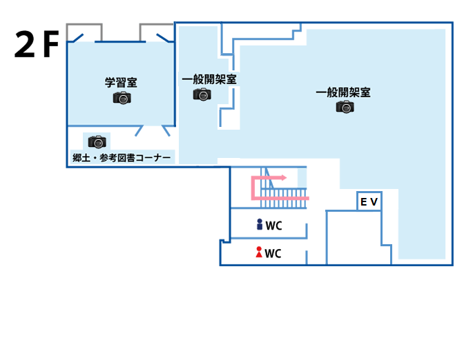 ひたちなか市立那珂湊図書館2階フロア図