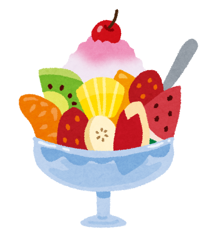 フルーツかき氷のイラスト