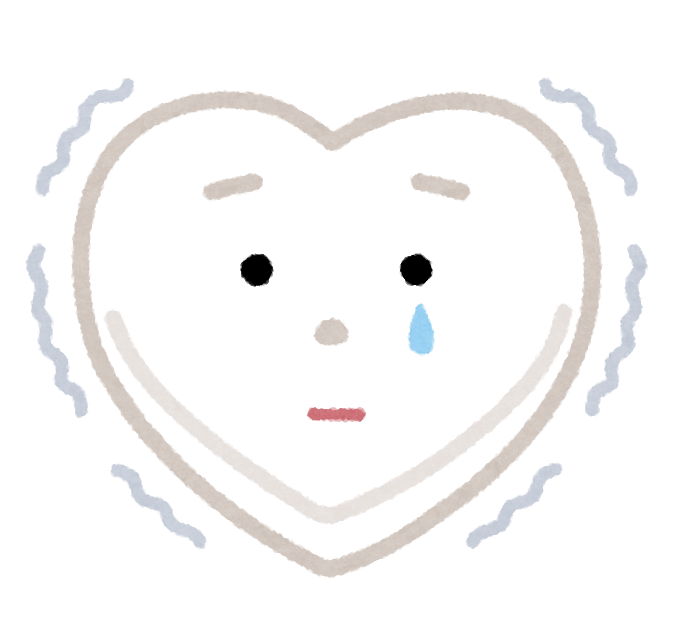 泣いているハートのイラスト