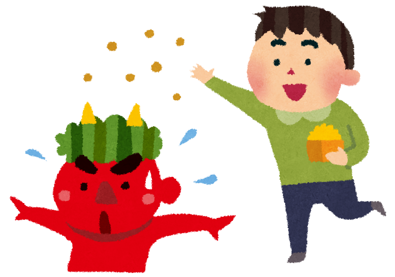 豆まきのイラスト