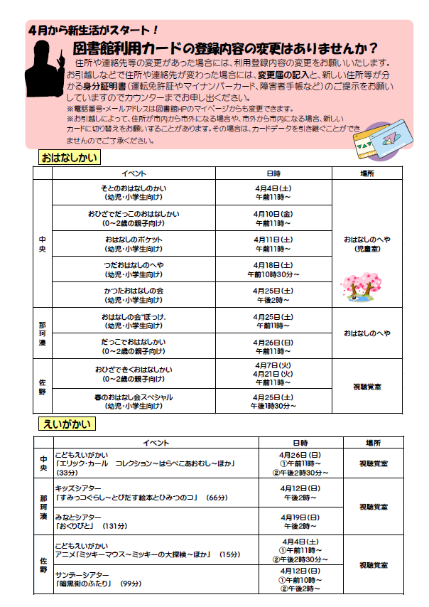 令和8年4月号としょかんだより第2面