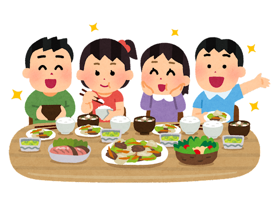 食事をしているイラスト