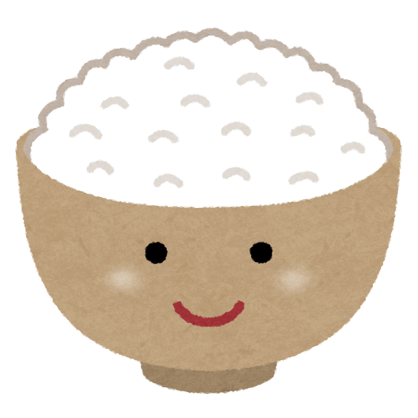 お椀に盛られたご飯のイラスト