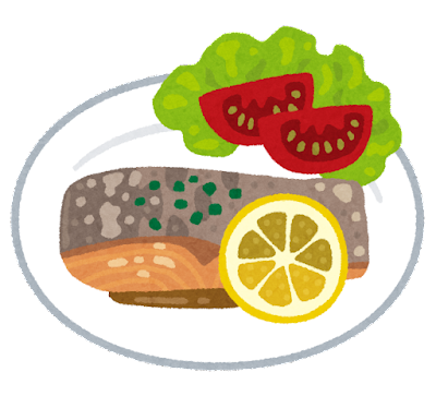鮭のムニエルのイラスト